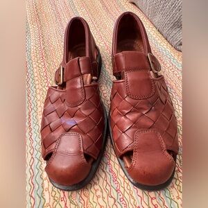 Allen Edmonds Tivoli sandals in brown woven leather Slip-on Size 7.5